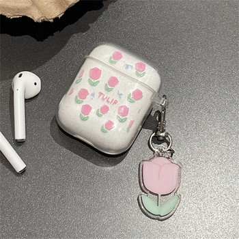 За AirPods Pro 2nd Case Ins Fashion Heart Flower Clear Cover For Apple AirPod1 2 3 Glitter Shiny Earphone Charging Box Keychain