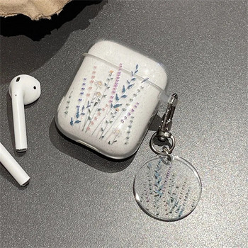 За AirPods Pro 2nd Case Ins Fashion Heart Flower Clear Cover For Apple AirPod1 2 3 Glitter Shiny Earphone Charging Box Keychain