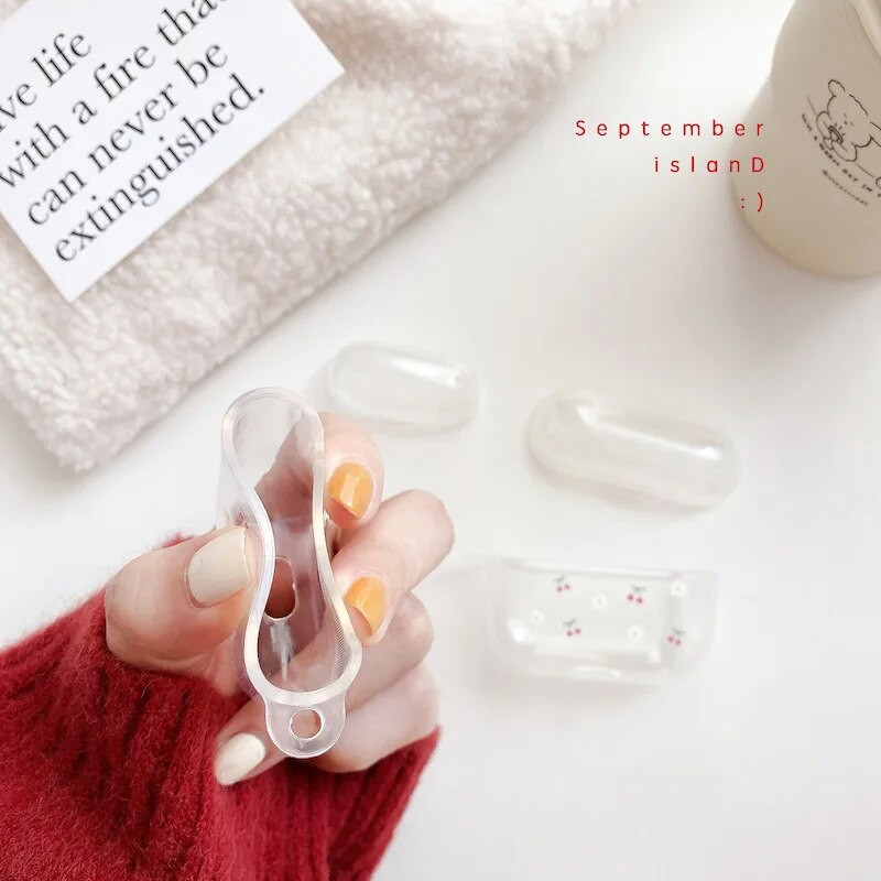 Paredzēts Airpods2/Pro/Pro2/3. paaudzes austiņu korpusam Bluetooth austiņu aizsargmaciņš Caurspīdīgs caurspīdīgs mīksts TPU ziedu dizaina apvalks