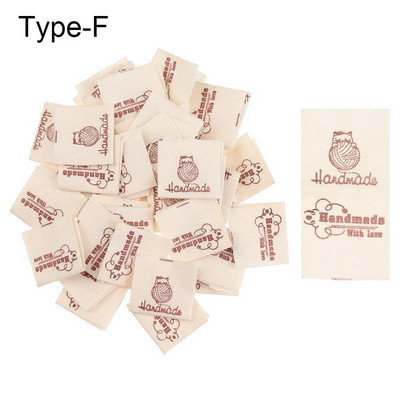 50 vnt. Rankų darbo su meilės audeklu Drabužių etiketės Animacinių filmų katės austi megzti reikmenys Širdies raštų drabužių etiketės siuvimo priedai