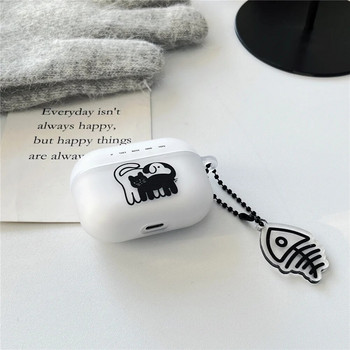 Κορεάτικο Cartoon Cute Cat Airpod Θήκη για AirPods 1 2 3 Pro 2 Airpods Pro Θήκη σιλικόνης TPU κάλυμμα με κρεμαστό μπρελόκ