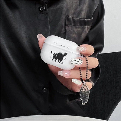 Κορεάτικο Cartoon Cute Cat Airpod Θήκη για AirPods 1 2 3 Pro 2 Airpods Pro Θήκη σιλικόνης TPU κάλυμμα με κρεμαστό μπρελόκ
