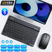 Mouse cu tastatură fără fir Bluetooth pentru tabletă IOS Android Windows pentru iPad Air Mini Pro Spaniolă Coreeană Portugalia Rusă