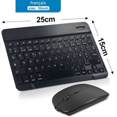 Mouse cu tastatură fără fir Bluetooth pentru tabletă IOS Android Windows pentru iPad Air Mini Pro Spaniolă Coreeană Portugalia Rusă