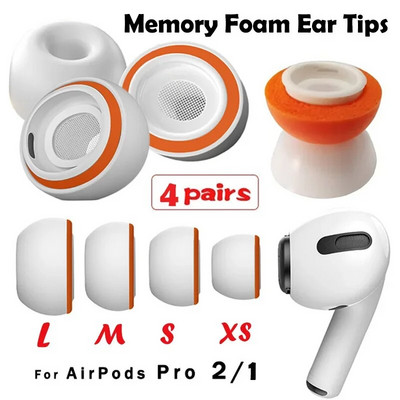 За Apple AirPods Pro 2 1 Накрайници за уши от мемори пяна Силиконова възглавничка за уши Резервни подложки за слушалки Подложки за уши Капачка за тапи за уши Малки Средни големи