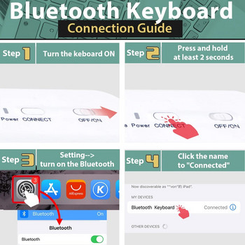 Bluetooth клавиатура за iPad Xiaomi Samsung Huawei Tablet Laptop IOS Android Руска арабска корейска преносима безжична клавиатура