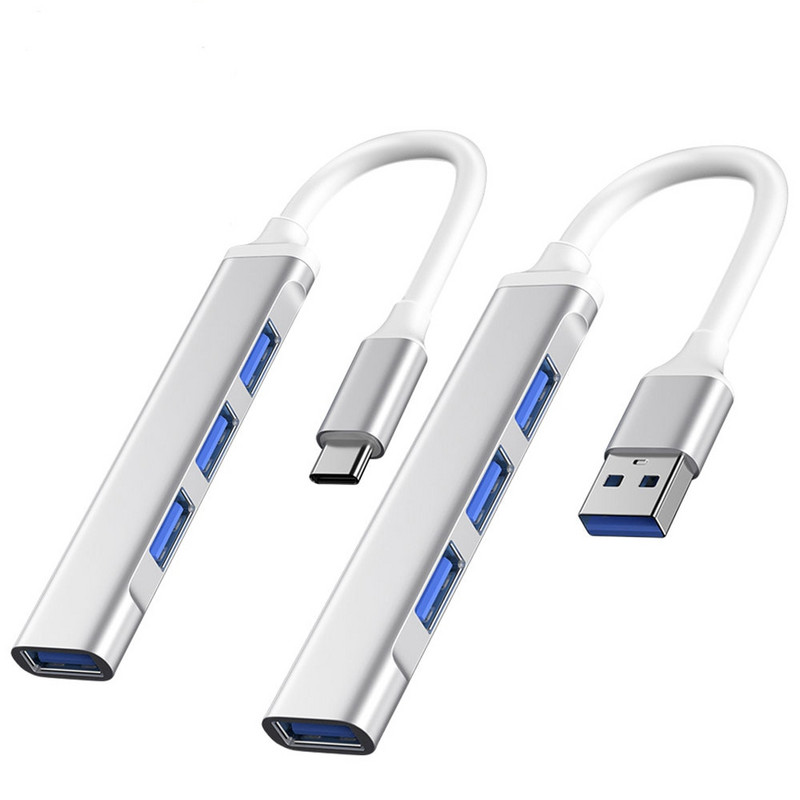 USB C HUB 3.0 Type C 3.1 4 portu vairāku sadalītāju adapteris OTG priekš Xiaomi Lenovo Macbook Pro 13 15 Air Pro datora datora piederumi