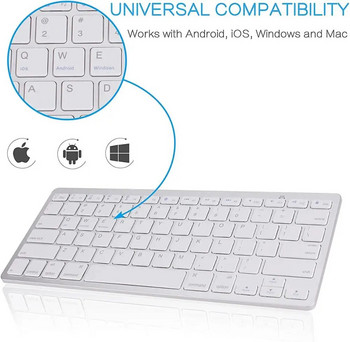 Ултратънка безжична клавиатура за настолен лаптоп, таблет и за Apple iPad iPhone MacBook Android Windows PC Bluetooth клавиатура