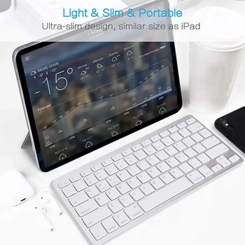 Ултратънка безжична клавиатура за настолен лаптоп, таблет и за Apple iPad iPhone MacBook Android Windows PC Bluetooth клавиатура