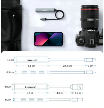 Lemorele USB Hub Type C Hub USB3.0 OTG 4 Port USB C/A HUB Προσαρμογέας πολλαπλών διαχωριστών Αξεσουάρ φορητού υπολογιστή για Lenovo Macbook Pro