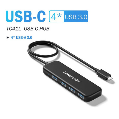 Lemorele USB Hub Tip C Hub USB3.0 OTG 4 porturi USB C/A HUB Adaptor Multi Splitter Accesorii pentru laptop pentru Lenovo Macbook Pro