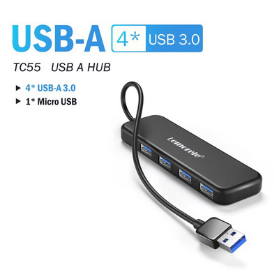 Lemorele USB Hub Tip C Hub USB3.0 OTG 4 porturi USB C/A HUB Adaptor Multi Splitter Accesorii pentru laptop pentru Lenovo Macbook Pro