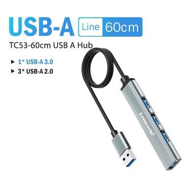 Lemorele USB Hub Tip C Hub USB3.0 OTG 4 porturi USB C/A HUB Adaptor Multi Splitter Accesorii pentru laptop pentru Lenovo Macbook Pro