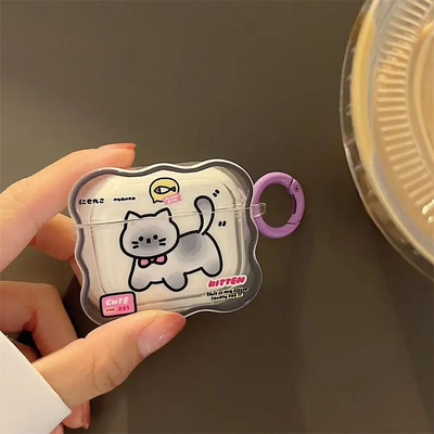 Ins coreeană cupluri de desene animate drăguț capac căști pentru Airpods 1 2 3 căști coque husă cu val moale pentru Apple Airpod Pro 2nd breloc