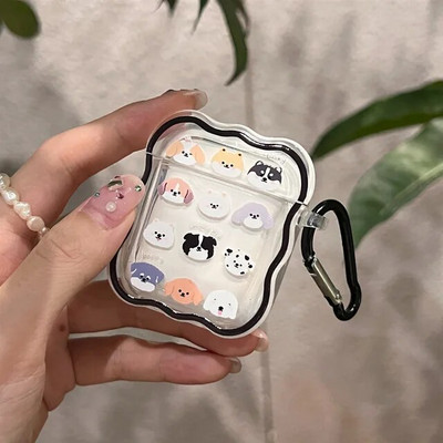Ins coreeană cupluri de desene animate drăguț capac căști pentru Airpods 1 2 3 căști coque husă cu val moale pentru Apple Airpod Pro 2nd breloc