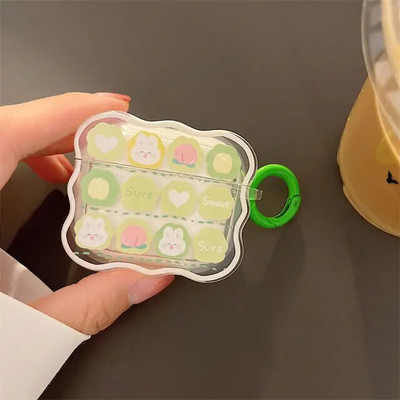 Ins coreeană cupluri de desene animate drăguț capac căști pentru Airpods 1 2 3 căști coque husă cu val moale pentru Apple Airpod Pro 2nd breloc