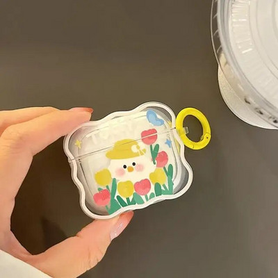 Ins coreeană cupluri de desene animate drăguț capac căști pentru Airpods 1 2 3 căști coque husă cu val moale pentru Apple Airpod Pro 2nd breloc