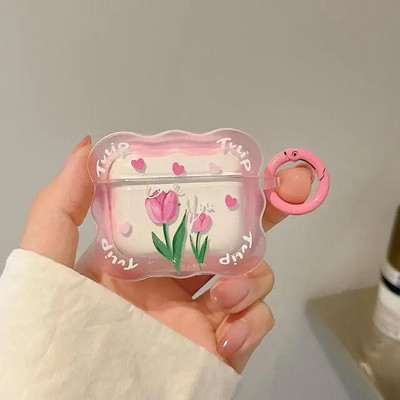 Ins coreeană cupluri de desene animate drăguț capac căști pentru Airpods 1 2 3 căști coque husă cu val moale pentru Apple Airpod Pro 2nd breloc