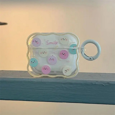 Ins coreeană cupluri de desene animate drăguț capac căști pentru Airpods 1 2 3 căști coque husă cu val moale pentru Apple Airpod Pro 2nd breloc