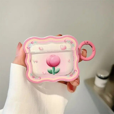 Ins coreeană cupluri de desene animate drăguț capac căști pentru Airpods 1 2 3 căști coque husă cu val moale pentru Apple Airpod Pro 2nd breloc