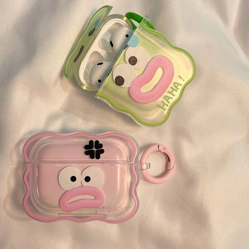 Ins Korean Cute Cartoon Couples Κάλυμμα ακουστικών για Airpods 1 2 3 Ακουστικά Coque Soft Wave Θήκη για Apple Airpod Pro 2nd Keyring