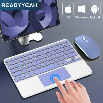 Тъчпад Bluetooth клавиатура за смарт телефон компютър компютър лаптоп безжична клавиатура за iOS Android Windows за iPad клавиатура