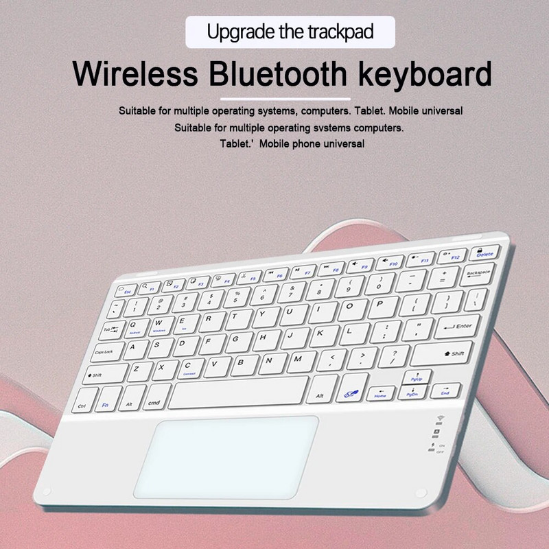 Skārienpaliktnis Bluetooth tastatūra viedtālrunim datoram klēpjdatoram bezvadu tastatūra iOS operētājsistēmai Android Windows operētājsistēmai iPad tastatūra