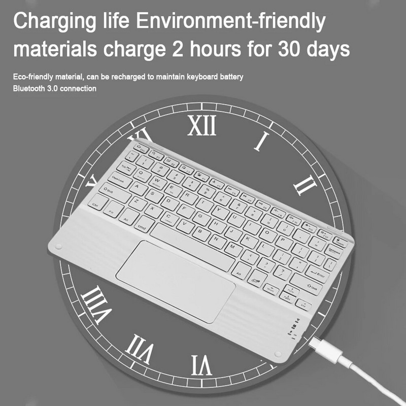 Skārienpaliktnis Bluetooth tastatūra viedtālrunim datoram klēpjdatoram bezvadu tastatūra iOS operētājsistēmai Android Windows operētājsistēmai iPad tastatūra