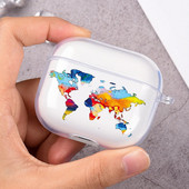 Husă Clear World Map pentru AirPods Pro 2 Husă pentru AirPods Pro 3 2 1 pro2 Husă Husă din silicon moale pentru airpod pro 2nd Generation