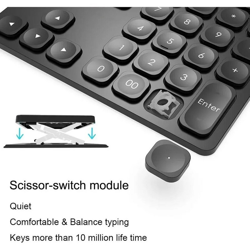 Atkārtoti uzlādējama ciparu tastatūra Bluetooth 36 taustiņi Bluetooth bezvadu tastatūra ciparu tastatūras mini ārējā ciparatastatatūra datu ievade