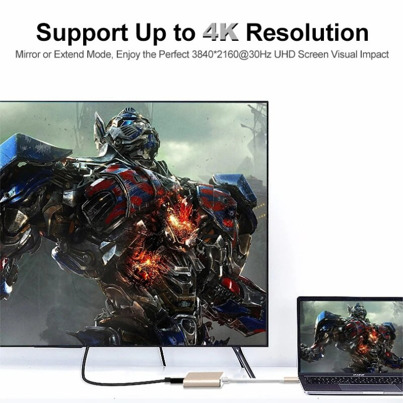 USBC3.0 3 σε 1 HUB Type-c σε HDMI-συμβατό USB 3.0 Docking Station Charging 4K Adapter Splitter for MacBook Air Pro Samsung