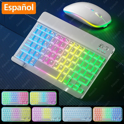 Φορητό εξαιρετικά λεπτό πληκτρολόγιο tablet Επαναφορτιζόμενο με οπίσθιο φωτισμό Ασύρματο πληκτρολόγιο Bluetooth για iPad Όλα τα tablet iOS Android Windows