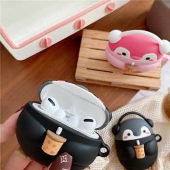 Χαριτωμένα Cartoon Milk Tea Penguin Θήκες σιλικόνης για Apple Airpods 1 2 3 Pro Ασύρματο κάλυμμα φόρτισης ακουστικών για θήκη Airpods