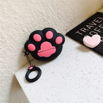 3D Cat Paw karikatūra silikona austiņu maciņš priekš Apple Airpods Pro 3 bezvadu Bluetooth austiņu aizsargvāciņš Sweet Cute Anti-Lost