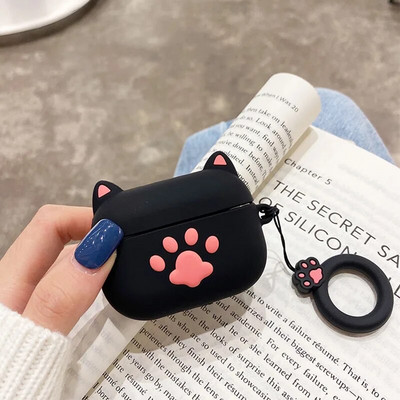 3D Cat Paw karikatūra silikona austiņu maciņš priekš Apple Airpods Pro 3 bezvadu Bluetooth austiņu aizsargvāciņš Sweet Cute Anti-Lost