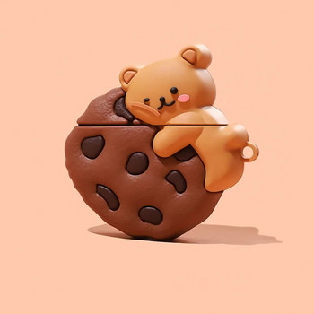 Για Apple AirPods 1/2/3 Pro Cover Cute 3D Cartoon Cookies Bear Ασύρματη θήκη ακουστικών σιλικόνης για AirPods 3 New Cute Fruit Box
