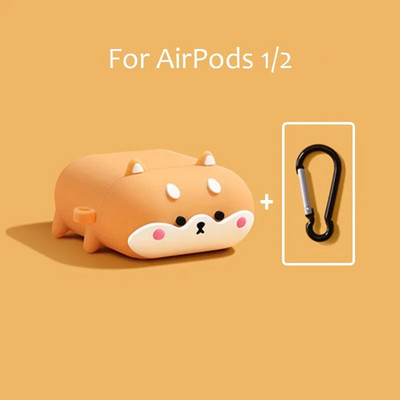 INS Armsad 3D Shiba Inu Dog silikoonist kõrvaklappide ümbrised Apple AirPods 1 2 Pro 3 Bluetoothi peakomplekti karbi jaoks Air Pods Pro kate