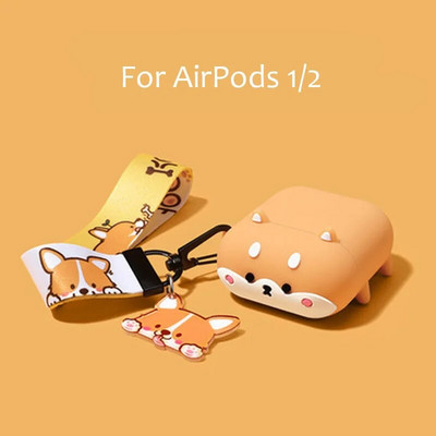 INS Armsad 3D Shiba Inu Dog silikoonist kõrvaklappide ümbrised Apple AirPods 1 2 Pro 3 Bluetoothi peakomplekti karbi jaoks Air Pods Pro kate