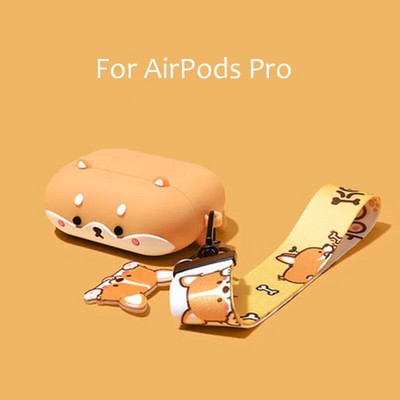 INS Armsad 3D Shiba Inu Dog silikoonist kõrvaklappide ümbrised Apple AirPods 1 2 Pro 3 Bluetoothi peakomplekti karbi jaoks Air Pods Pro kate