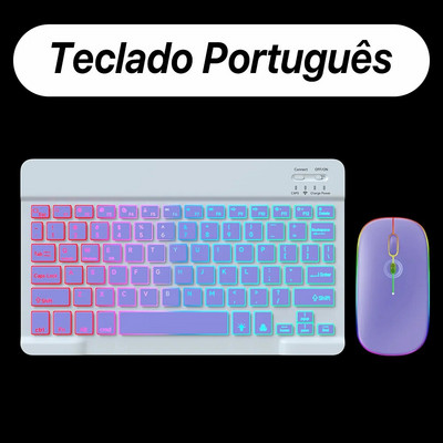 Tastatură fără fir cu iluminare din spate pentru iOS Android Sisteme Windows Iluminare din spate reîncărcabilă Teclado de 10 inchi pentru Mac iPad Laptop MatePad
