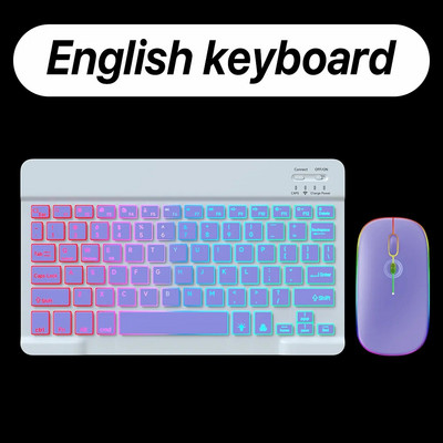 Tastatură fără fir cu iluminare din spate pentru iOS Android Sisteme Windows Iluminare din spate reîncărcabilă Teclado de 10 inchi pentru Mac iPad Laptop MatePad