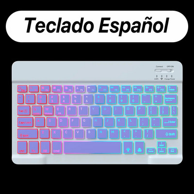 Tastatură fără fir cu iluminare din spate pentru iOS Android Sisteme Windows Iluminare din spate reîncărcabilă Teclado de 10 inchi pentru Mac iPad Laptop MatePad