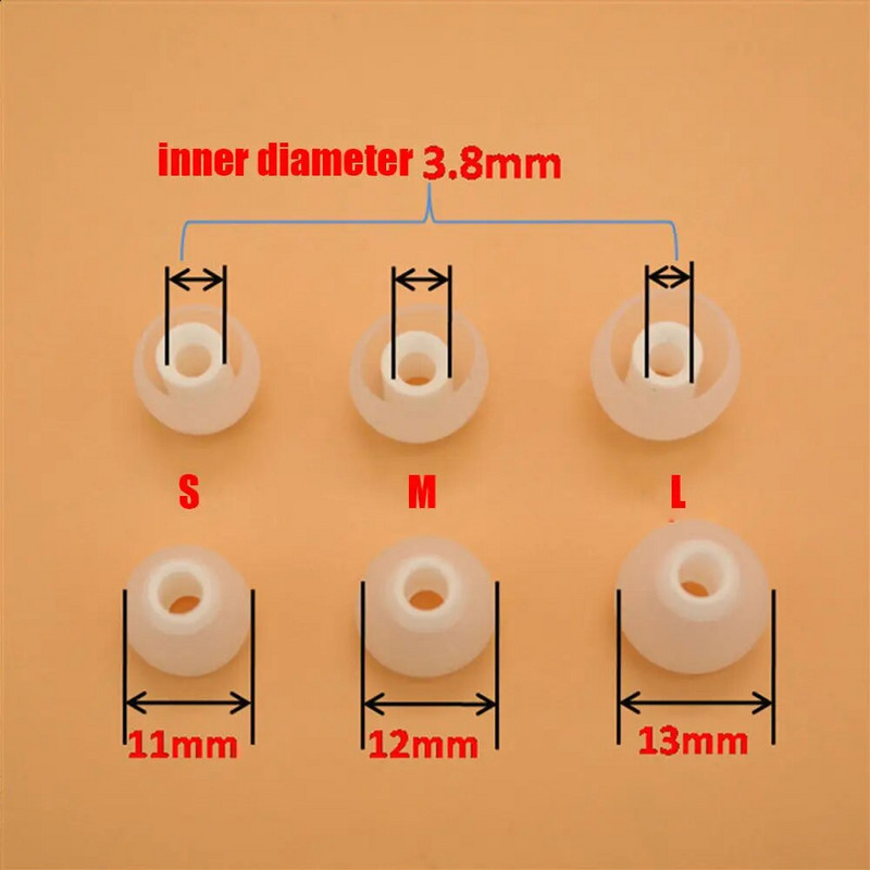 12gab Universālie 3,8 mm ausīs ievietojamie austiņu austiņas Mīksta silikona ausu uzgaļi Nomaiņa Gumijas ausu spilventiņi Spilvens Austiņu aksesuāri