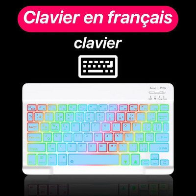 CASEPOKE fona apgaismojuma bezvadu tastatūra priekš iPad iPhone Android iOS Windows Bluetooth tastatūra Samsung Huawei planšetdatoram