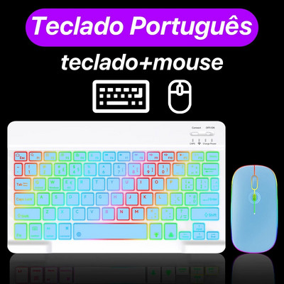 CASEPOKE fona apgaismojuma bezvadu tastatūra priekš iPad iPhone Android iOS Windows Bluetooth tastatūra Samsung Huawei planšetdatoram