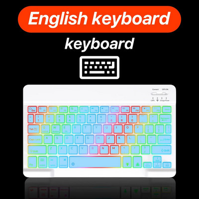 CASEPOKE fona apgaismojuma bezvadu tastatūra priekš iPad iPhone Android iOS Windows Bluetooth tastatūra Samsung Huawei planšetdatoram