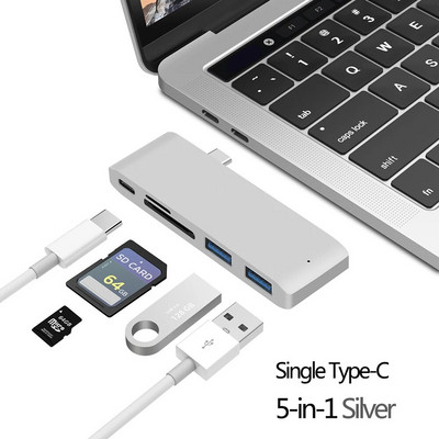 Adaptor Hub USB 3.1 tip C la HDMI 4K Thunderbolt 3 Hub USB C 3.0 TF Slot pentru cititor SD PD pentru cip MacBook Air Pro M3 M2 M1