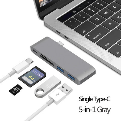 Adaptor Hub USB 3.1 tip C la HDMI 4K Thunderbolt 3 Hub USB C 3.0 TF Slot pentru cititor SD PD pentru cip MacBook Air Pro M3 M2 M1