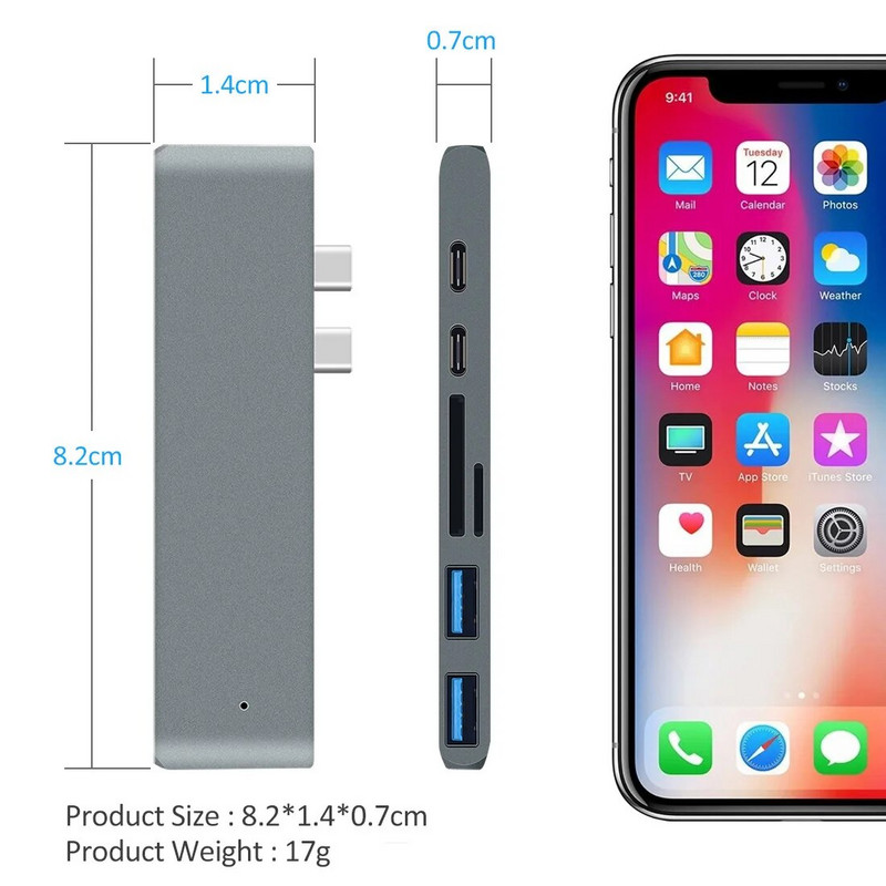 USB 3.1 Type-C Hub σε HDMI Adapter 4K Thunderbolt 3 USB C Hub 3.0 TF SD Reader PD for MacBook Air Pro M3 M2 M1 Chip