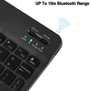LED безжична Bluetooth клавиатура RGB клавиатура и мишка испанска мини подсветка руска клавиатура за телефон таблет ipad pro 11